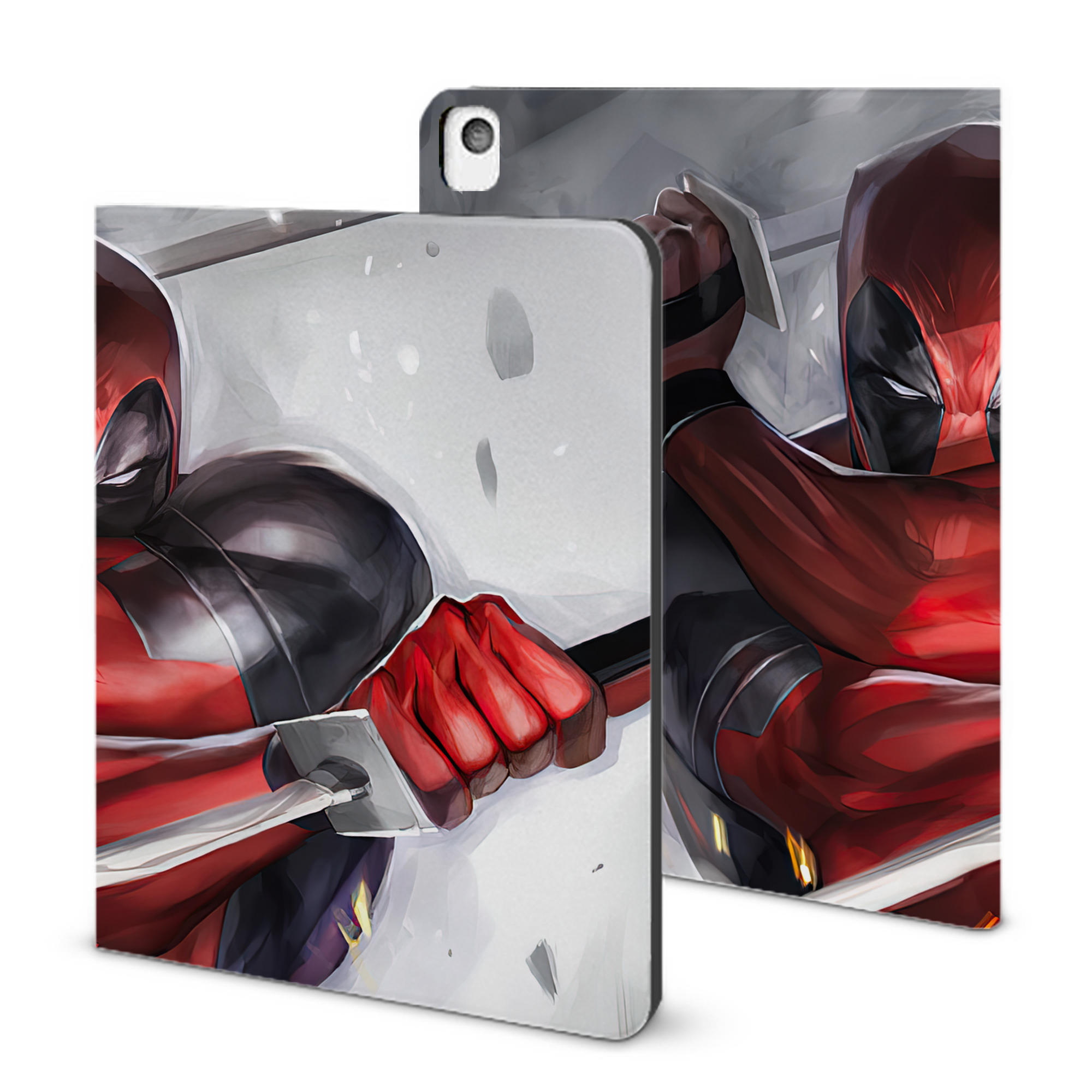 （画像用） Deadpool デッドプール IPadケース ペンホルダー付き ブックスタイルデザイン